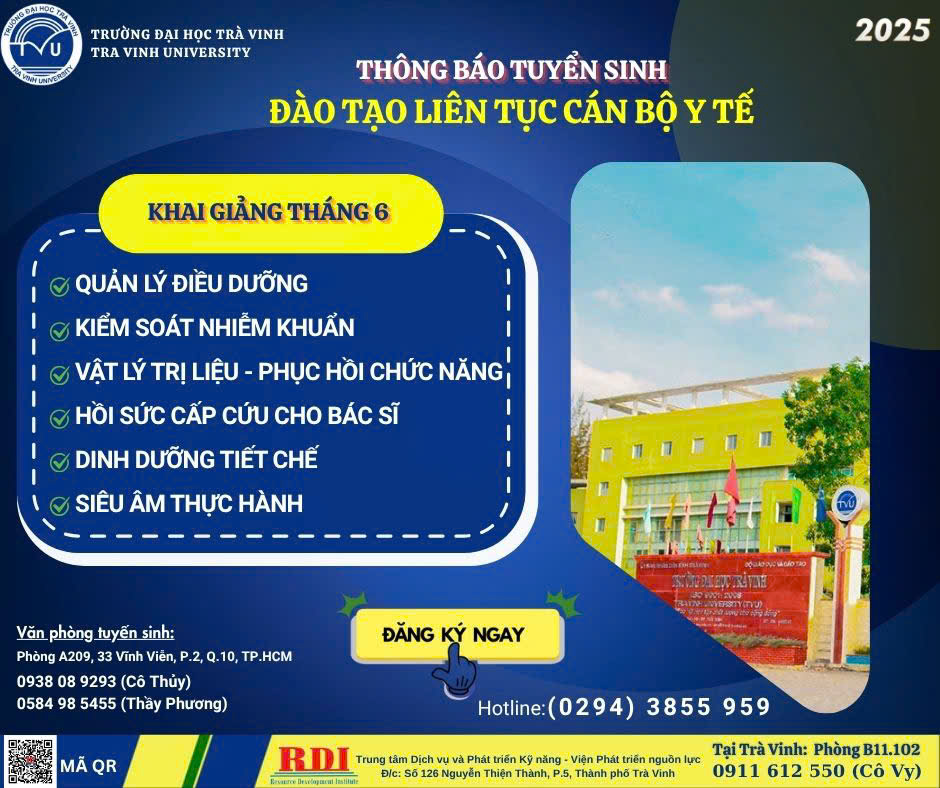 Thông báo chiêu sinh lớp Đào tạo liên tục CB Y tế