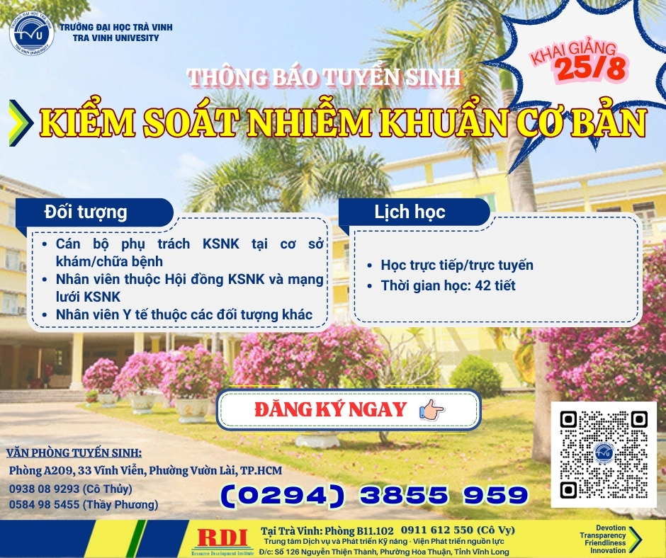 Tuyển sinh lớp Kiểm soát nhiễm khuẩn cơ bản