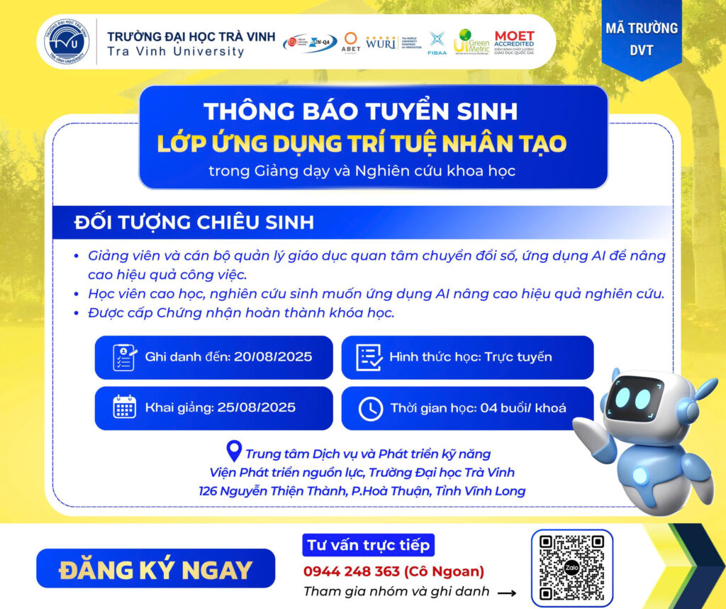 Tuyển sinh lớp "AI cho giảng viên giảng dạy & nghiên cứu khoa học"