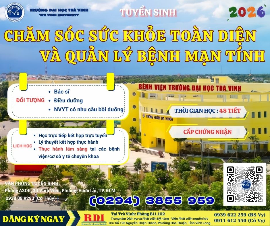 Tuyển sinh lớp Chăm sóc sức khỏe toàn diện và Quản lý bệnh mạn tính