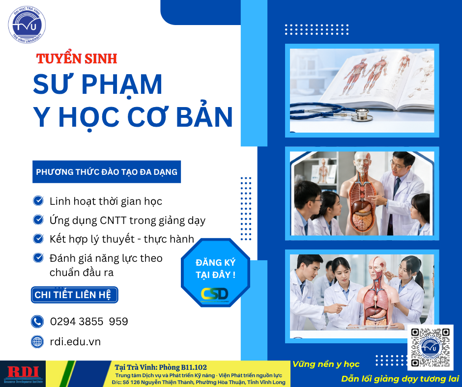05.2026 – ĐH Trà Vinh Tuyển sinh lớp Sư phạm y học cơ bản