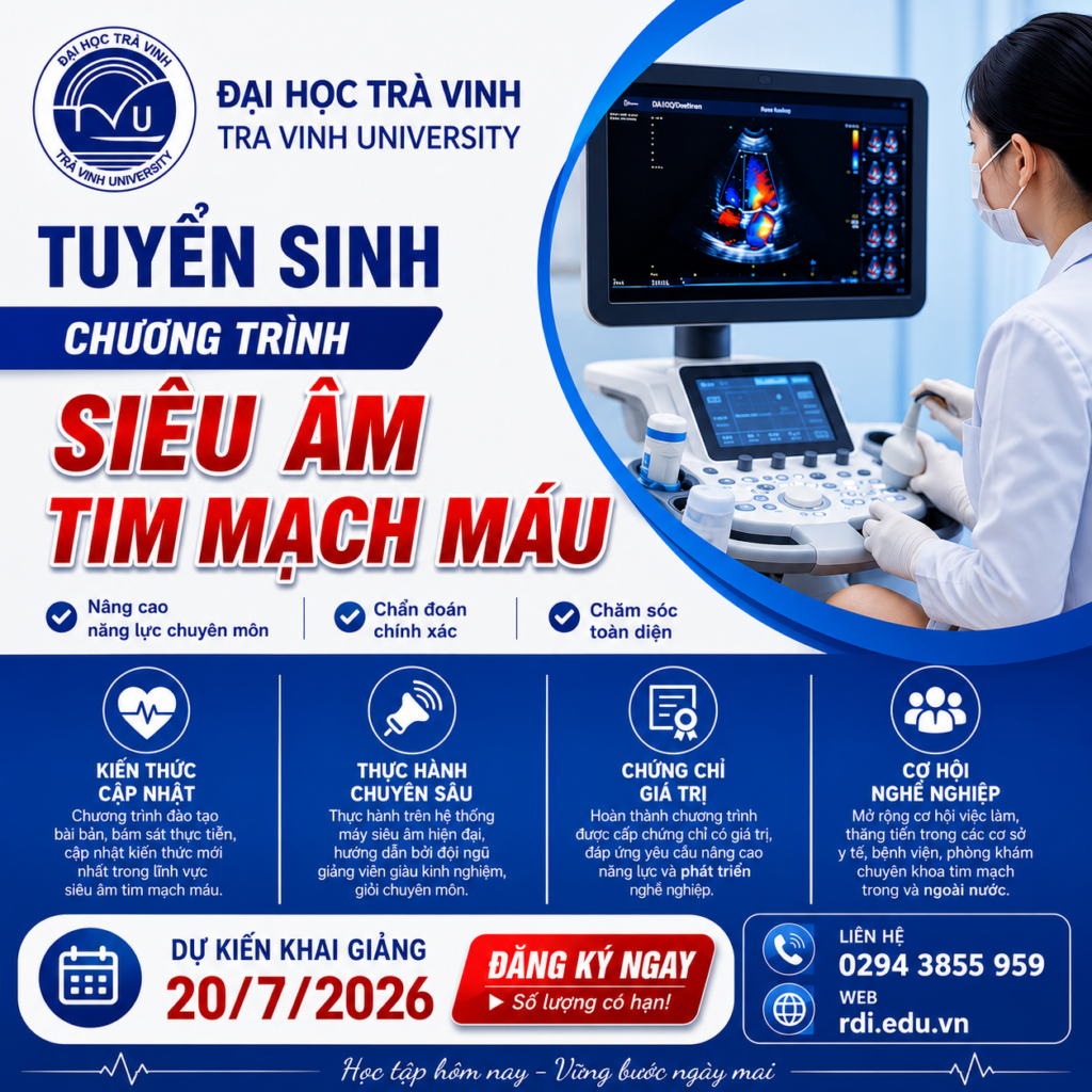 ĐH Trà Vinh - Tuyển sinh Chương trình siêu âm tim mạch máu
